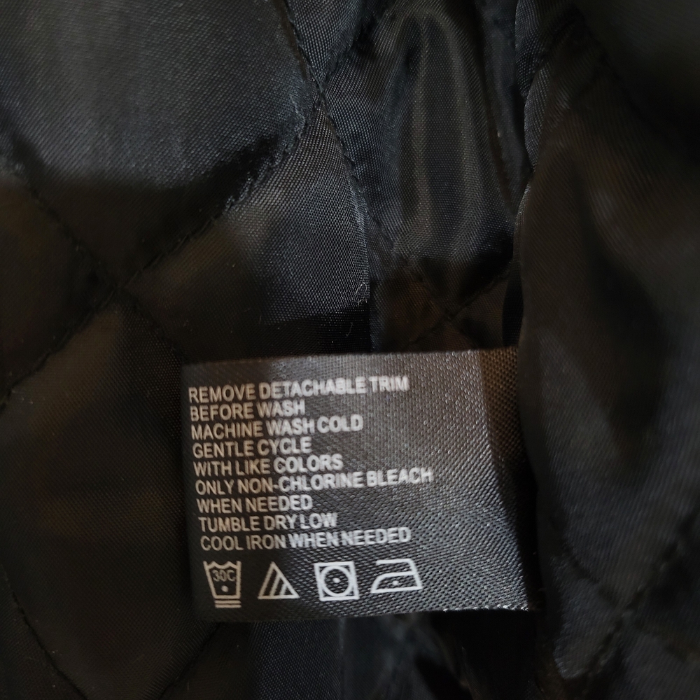 CoffeeShop Black Jacket with Faux Fur Hood - Picture 5 of 9